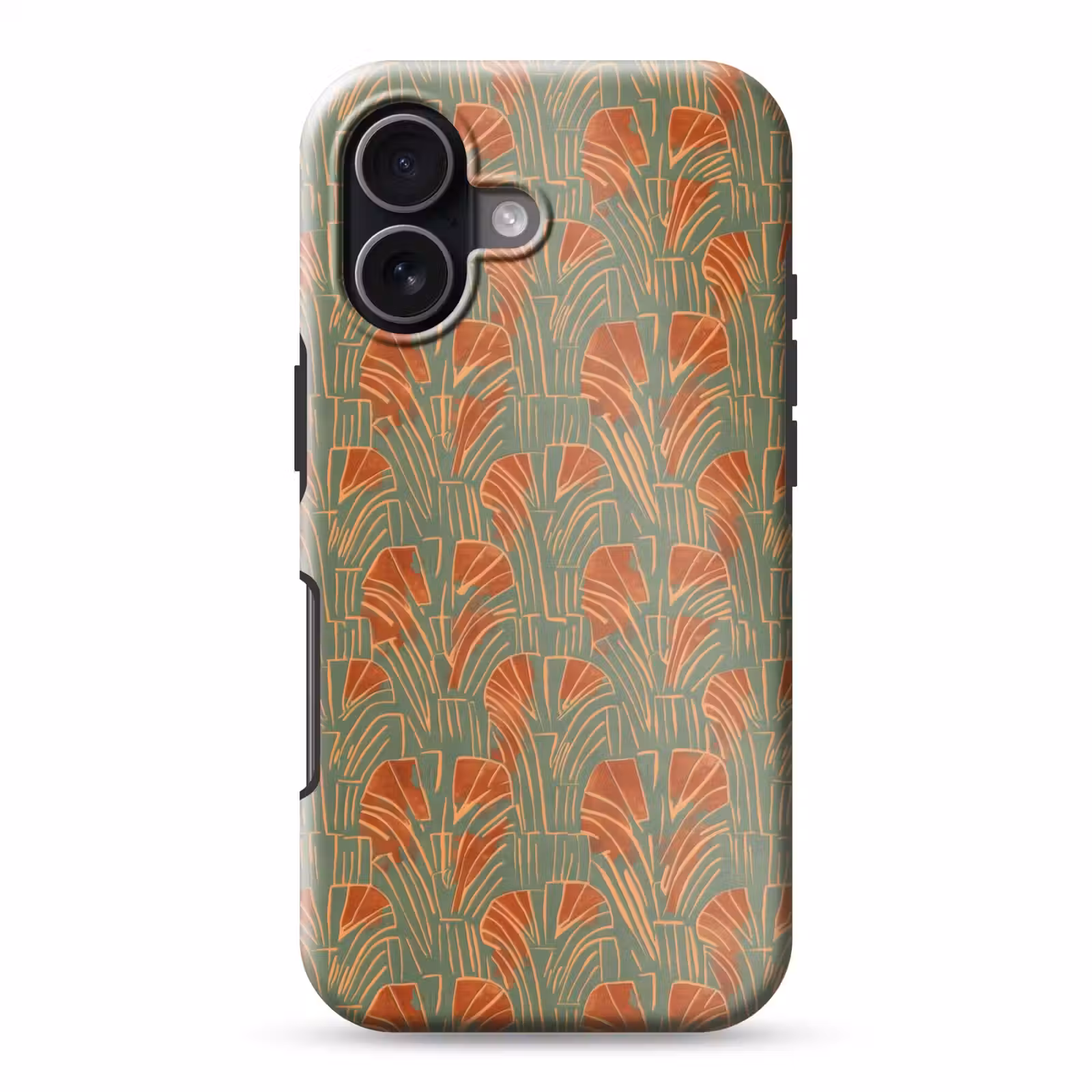 Telefoonhoesje Toughcase - Groen - Terracotta - Deco - Waaiers — 1