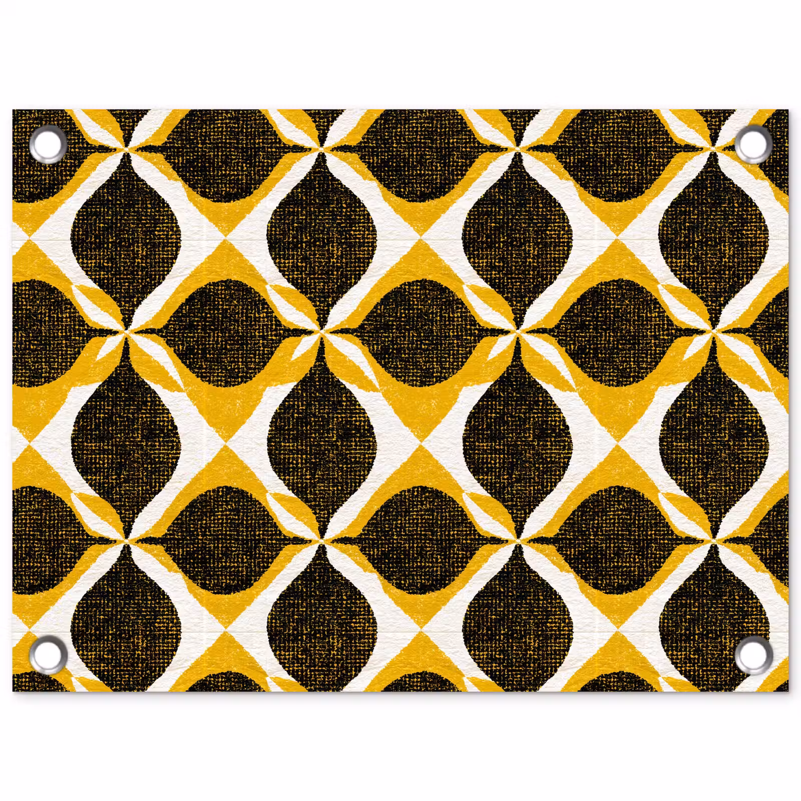 Tuinposter - Geel - Zwart - Geometrisch - Retro - Textuur — 1