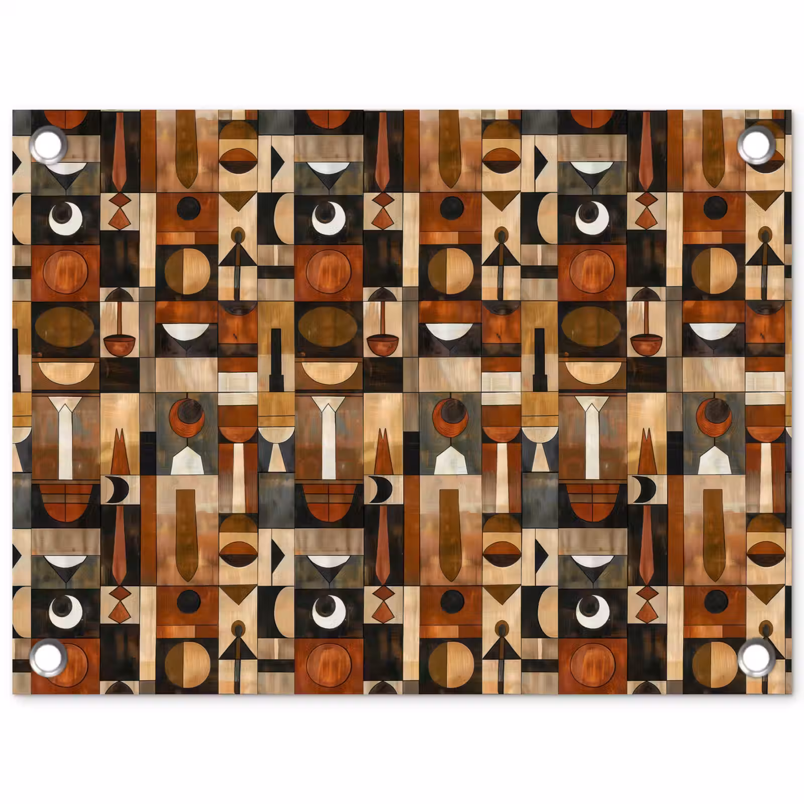 Tuinposter - Terracotta - Geometrisch - Mid-Century - Patroon — 1