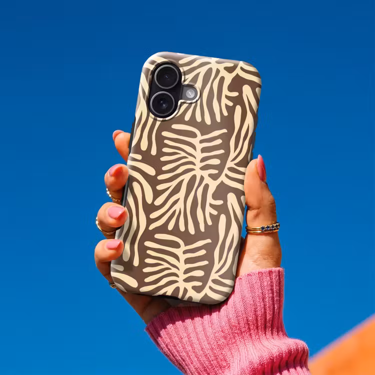 Telefoonhoesje Toughcase - Bruin - Koraal - Expressief - Patroon — 2