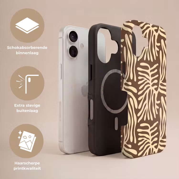Telefoonhoesje Toughcase - Bruin - Koraal - Expressief - Patroon — 3