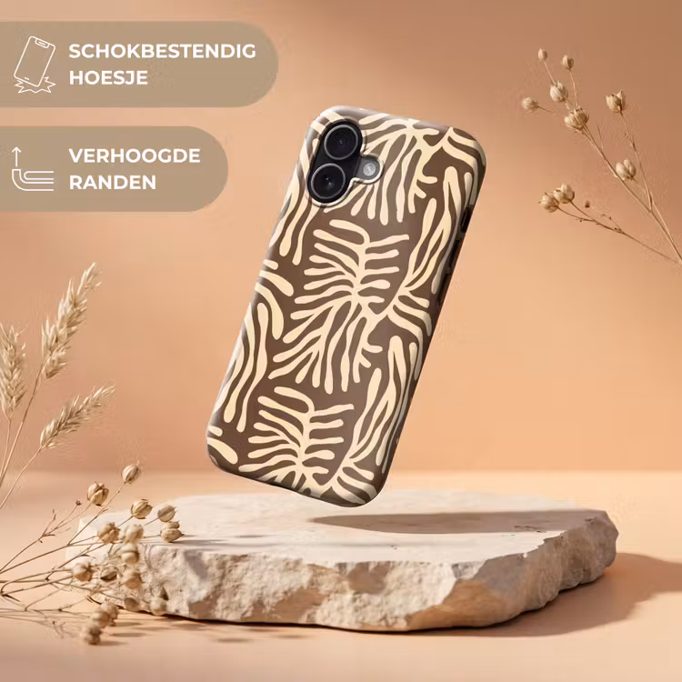 Telefoonhoesje Toughcase - Bruin - Koraal - Expressief - Patroon — 5