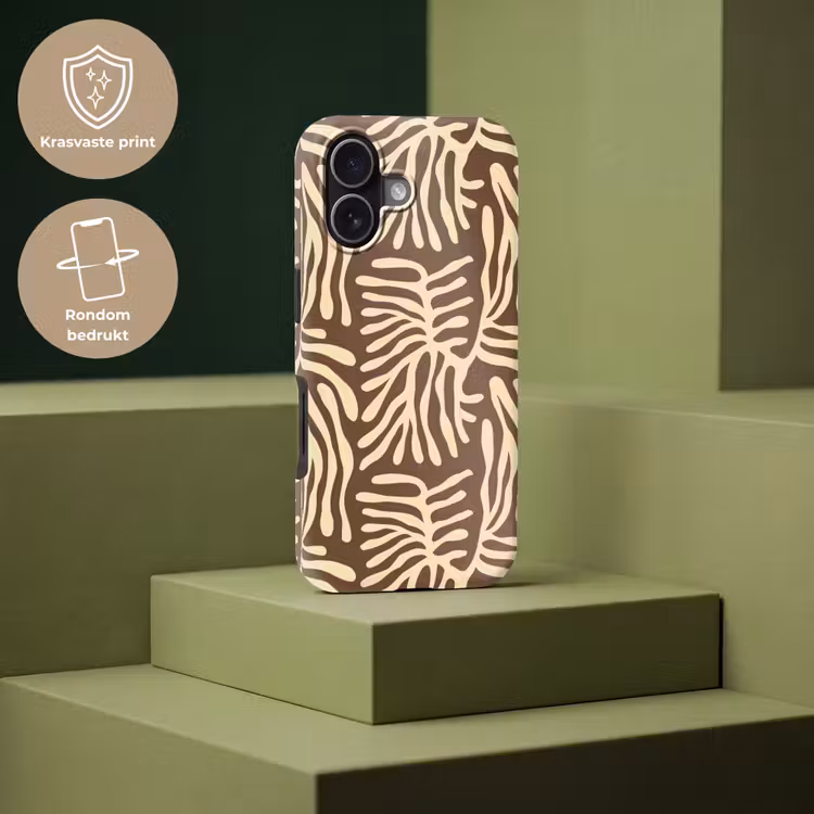 Telefoonhoesje Toughcase - Bruin - Koraal - Expressief - Patroon — 7