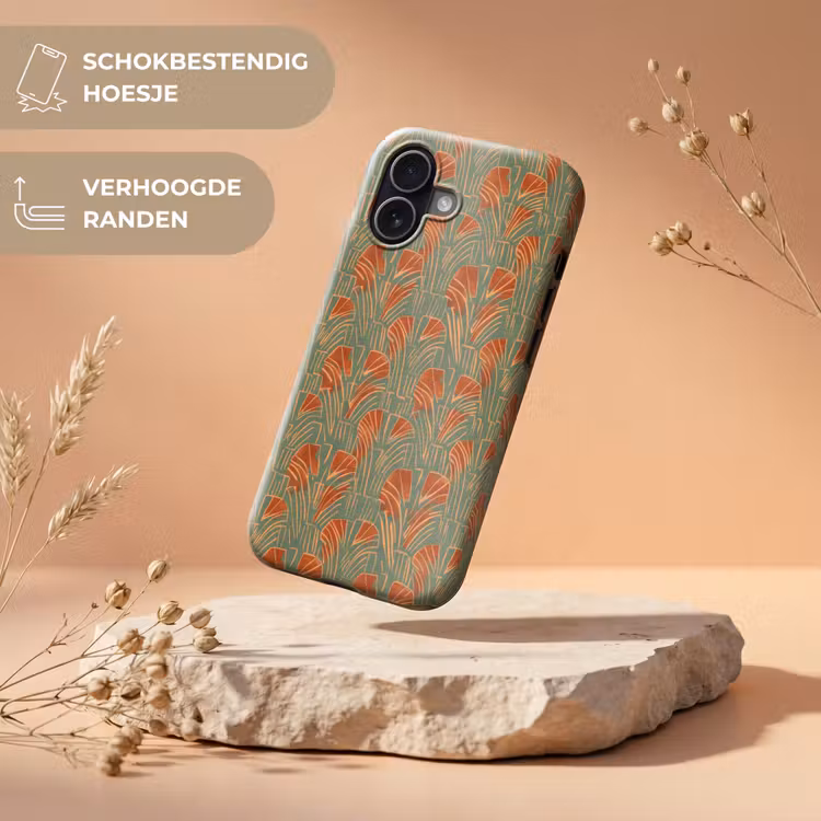 Telefoonhoesje Toughcase - Groen - Terracotta - Deco - Waaiers — 5