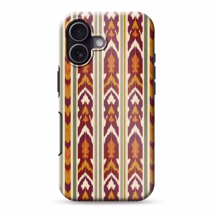 Telefoonhoesje Toughcase - Ikat - Bordeauxrood - Etnisch - Patroon — 1
