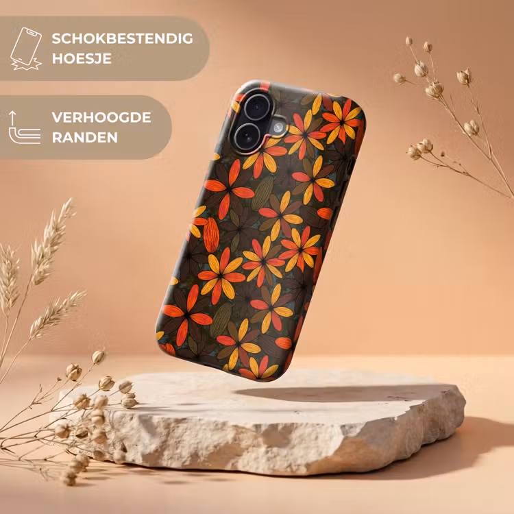Telefoonhoesje Toughcase - Oranje - Retro - Bloemen - Herfst — 5
