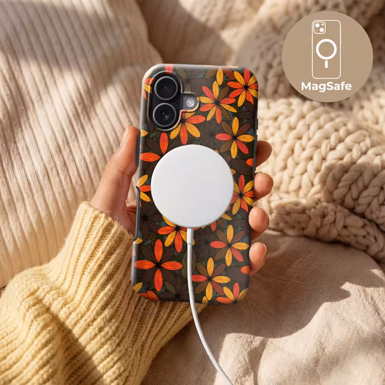 Telefoonhoesje Toughcase - Oranje - Retro - Bloemen - Herfst — 8