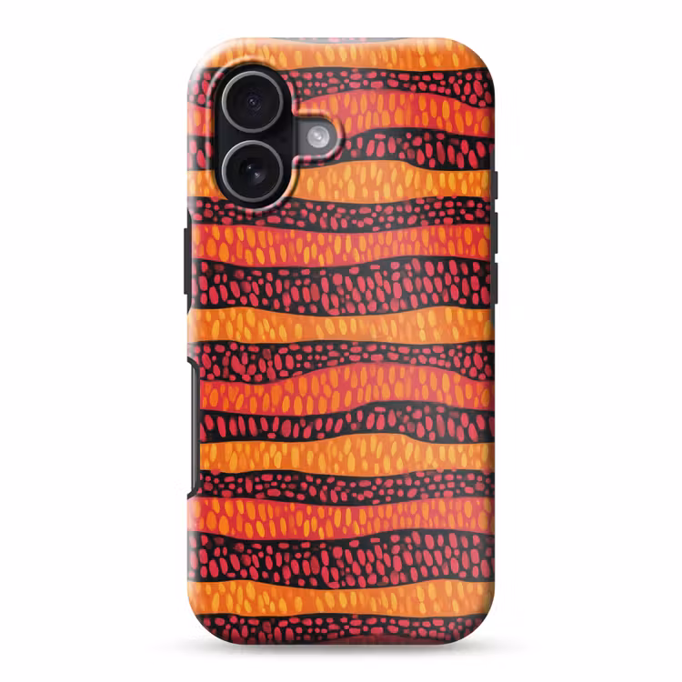 Telefoonhoesje Toughcase - Oranje - Roze - Expressief - Patroon — 1