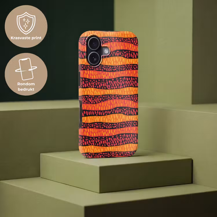 Telefoonhoesje Toughcase - Oranje - Roze - Expressief - Patroon — 7