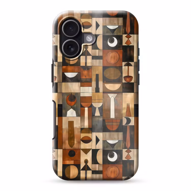 Telefoonhoesje Toughcase - Terracotta - Geometrisch - Mid-Century - Patroon — 1