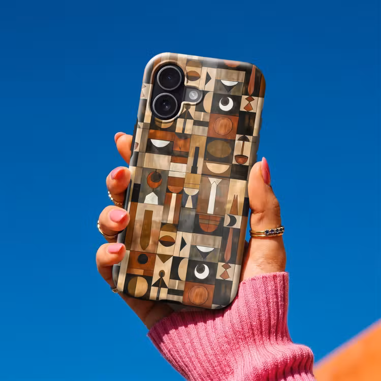 Telefoonhoesje Toughcase - Terracotta - Geometrisch - Mid-Century - Patroon — 2