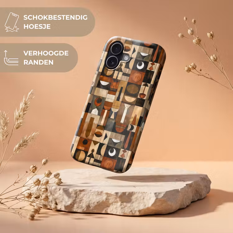 Telefoonhoesje Toughcase - Terracotta - Geometrisch - Mid-Century - Patroon — 5