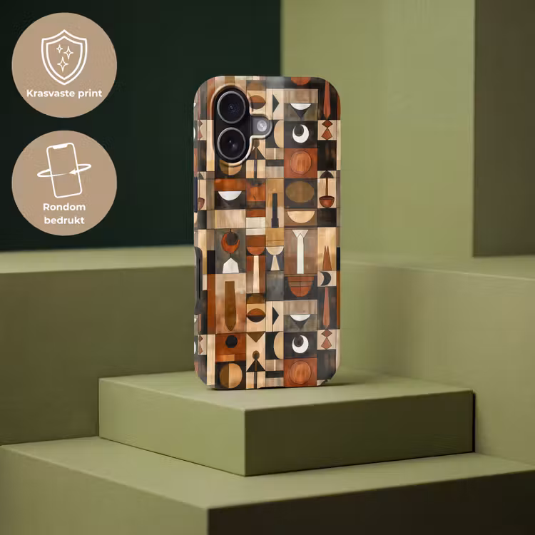 Telefoonhoesje Toughcase - Terracotta - Geometrisch - Mid-Century - Patroon — 7