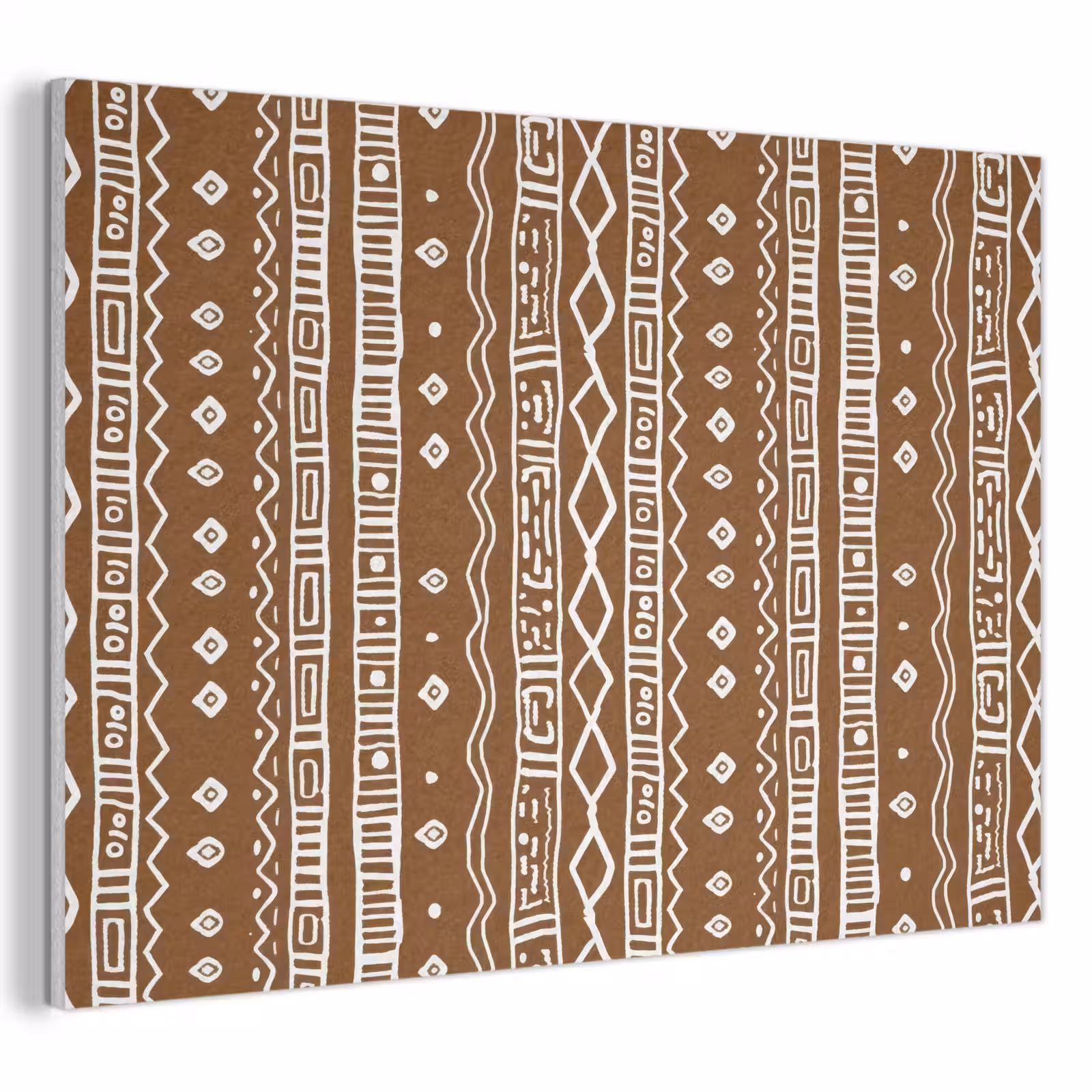 Akoestisch schilderij - Chocoladebruin - Etnisch - Tribaal - Patroon — 1