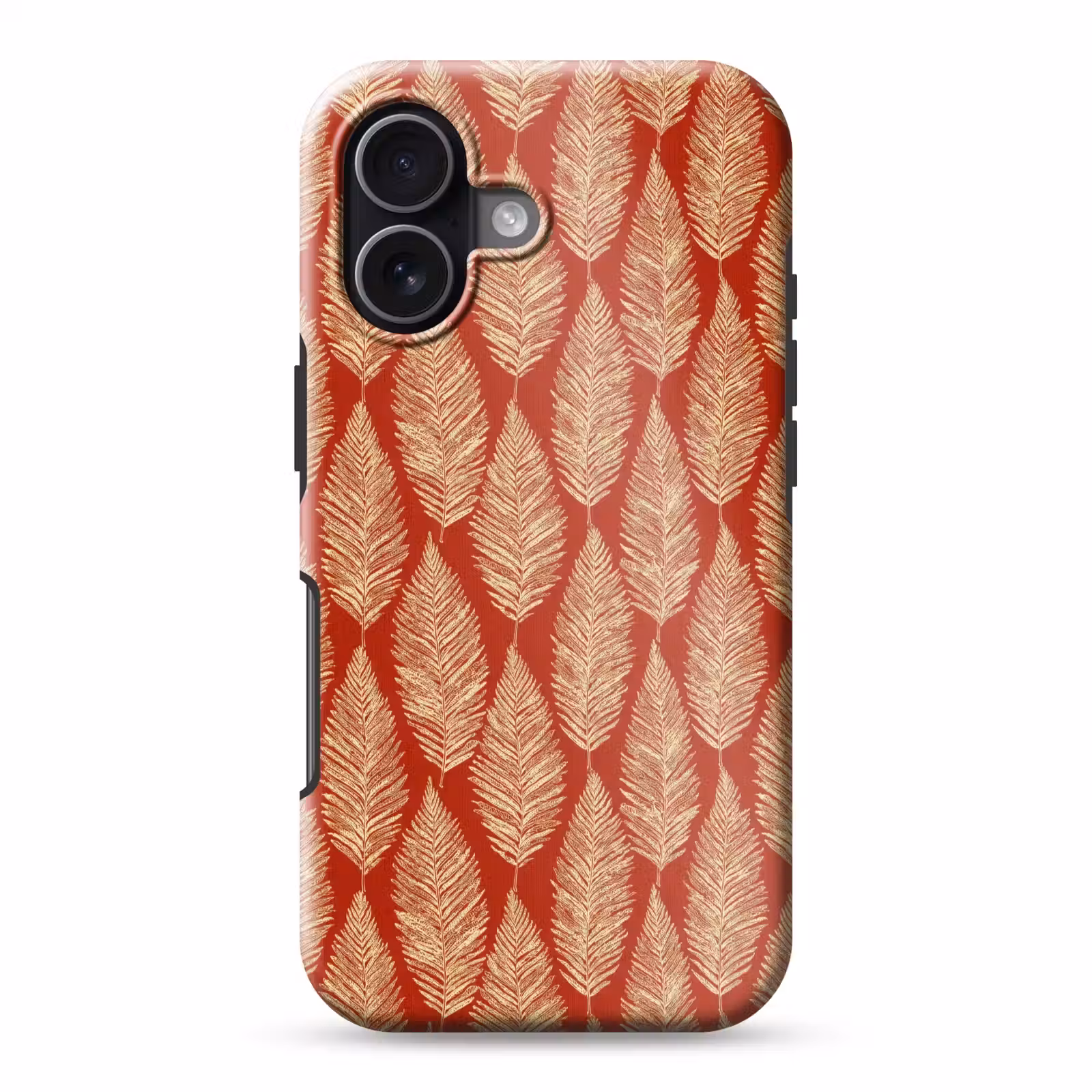 Telefoonhoesje Toughcase - Rood - Botanisch - Varen - Patroon — 1