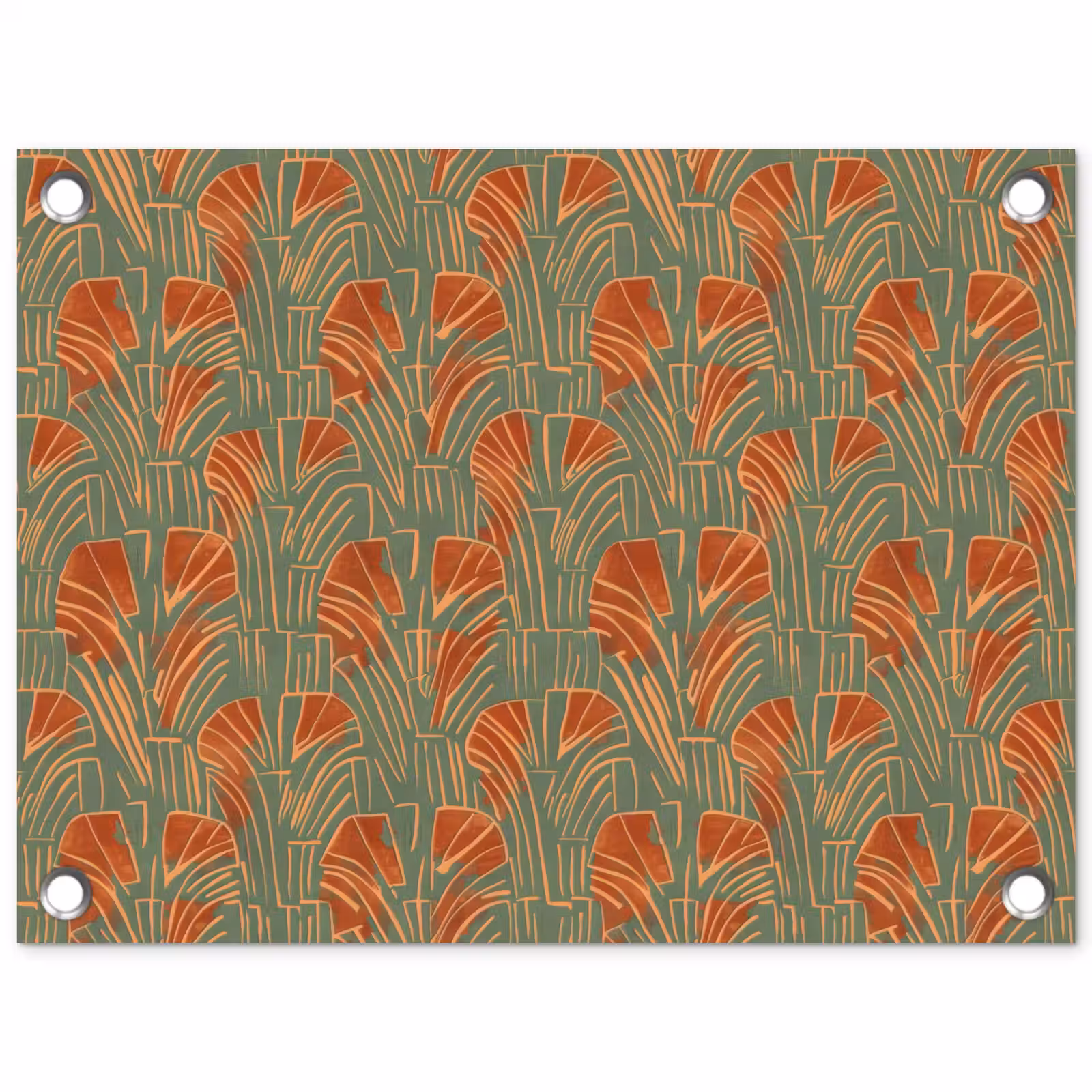 Tuinposter - Groen - Terracotta - Deco - Waaiers — 1