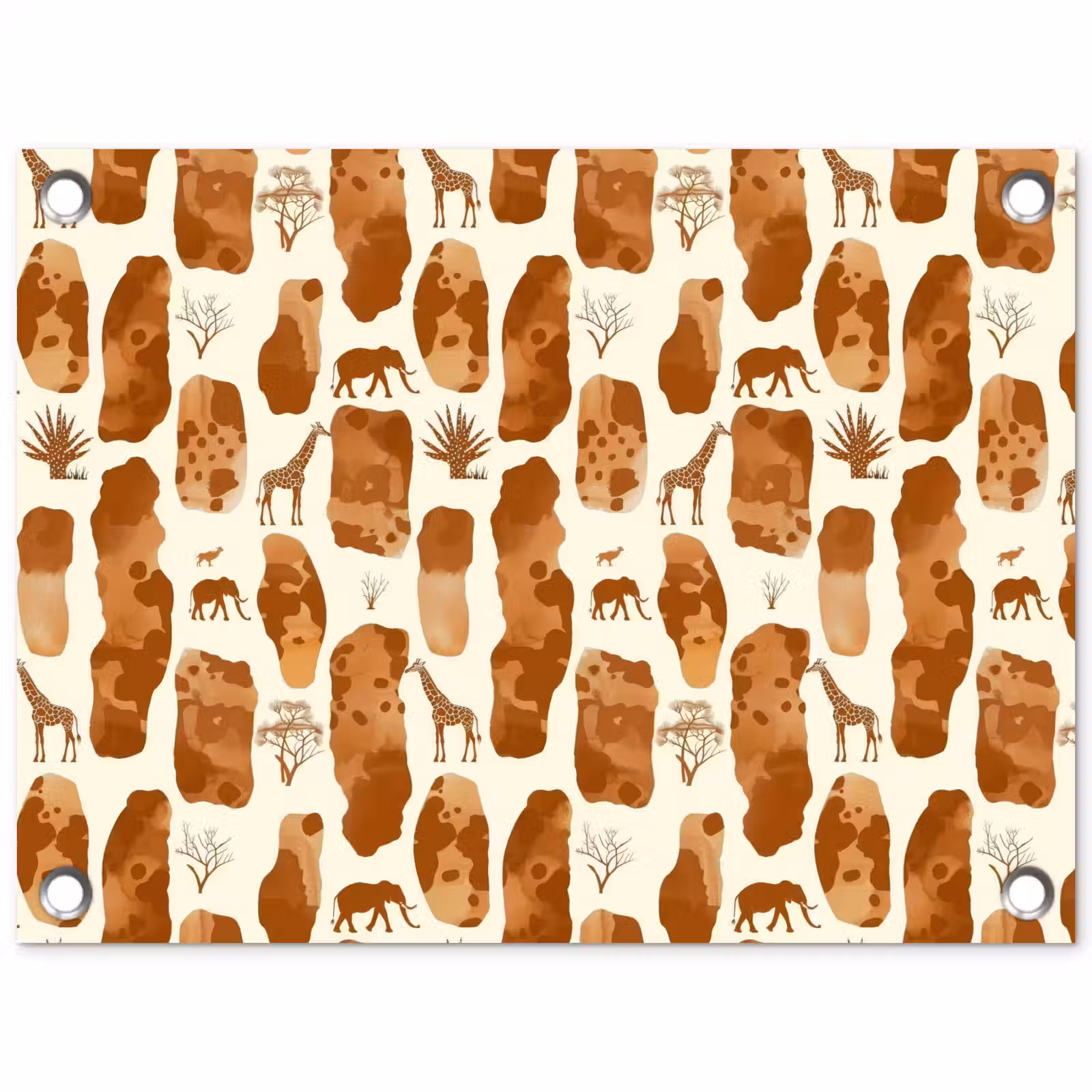 Tuinposter - Terracotta - Safari - Dieren - Patroon — 1