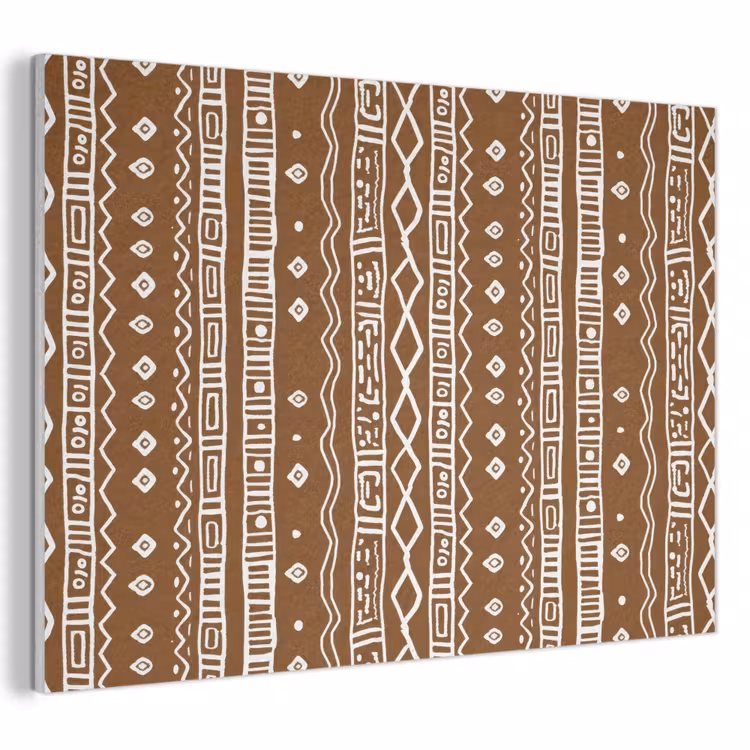 Akoestisch schilderij - Chocoladebruin - Etnisch - Tribaal - Patroon — 1