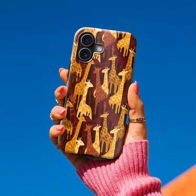 Telefoonhoesje Toughcase - Bruin - Giraffen - Safari - Patroon — 2
