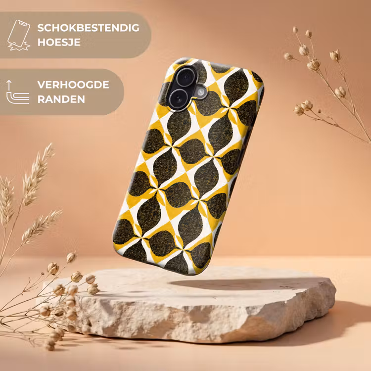 Telefoonhoesje Toughcase - Geel - Zwart - Geometrisch - Retro - Textuur — 5