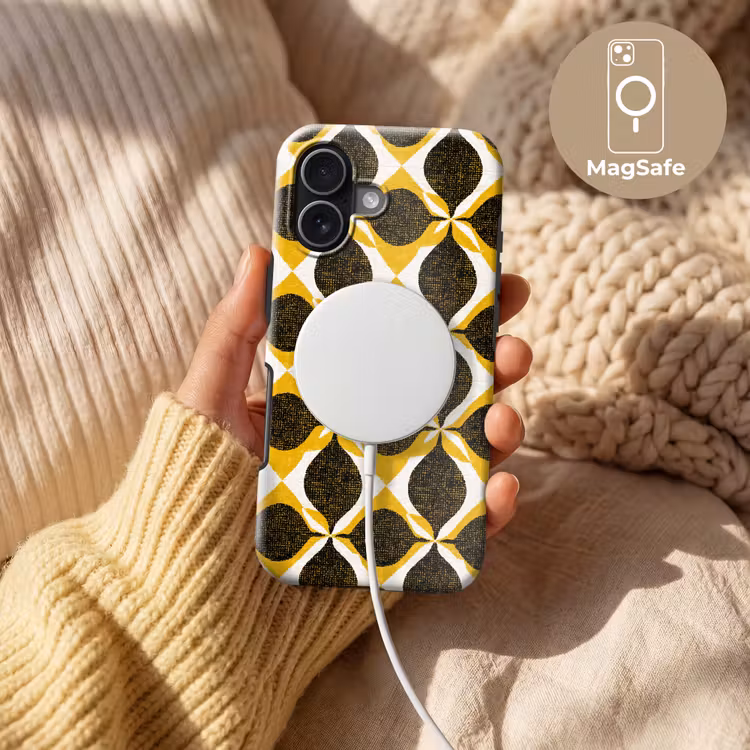 Telefoonhoesje Toughcase - Geel - Zwart - Geometrisch - Retro - Textuur — 8