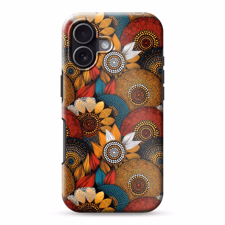 Telefoonhoesje Toughcase - Kleurrijk - Aboriginal - Dot Painting - Botanisch - Patroon — 1