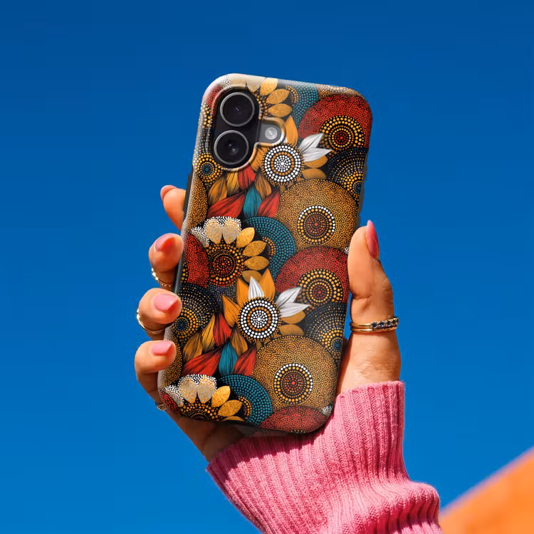 Telefoonhoesje Toughcase - Kleurrijk - Aboriginal - Dot Painting - Botanisch - Patroon — 2