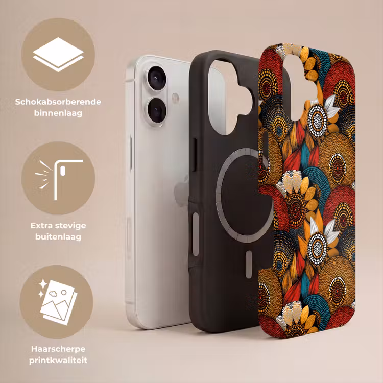 Telefoonhoesje Toughcase - Kleurrijk - Aboriginal - Dot Painting - Botanisch - Patroon — 3