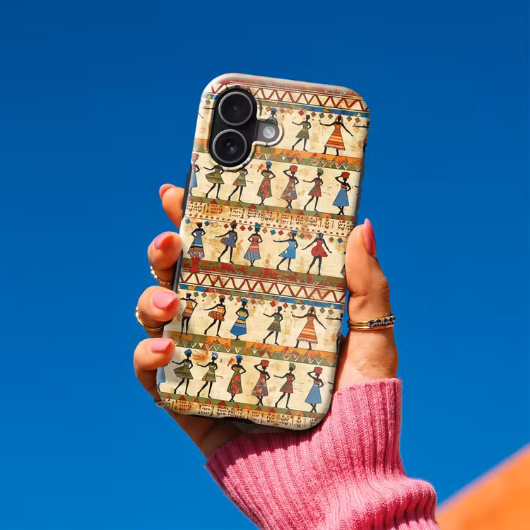 Telefoonhoesje Toughcase - Kleurrijk - Afrikaans - Etnisch - Dansende Vrouwen - Patroon — 2