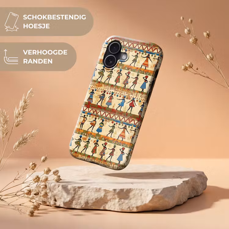 Telefoonhoesje Toughcase - Kleurrijk - Afrikaans - Etnisch - Dansende Vrouwen - Patroon — 5