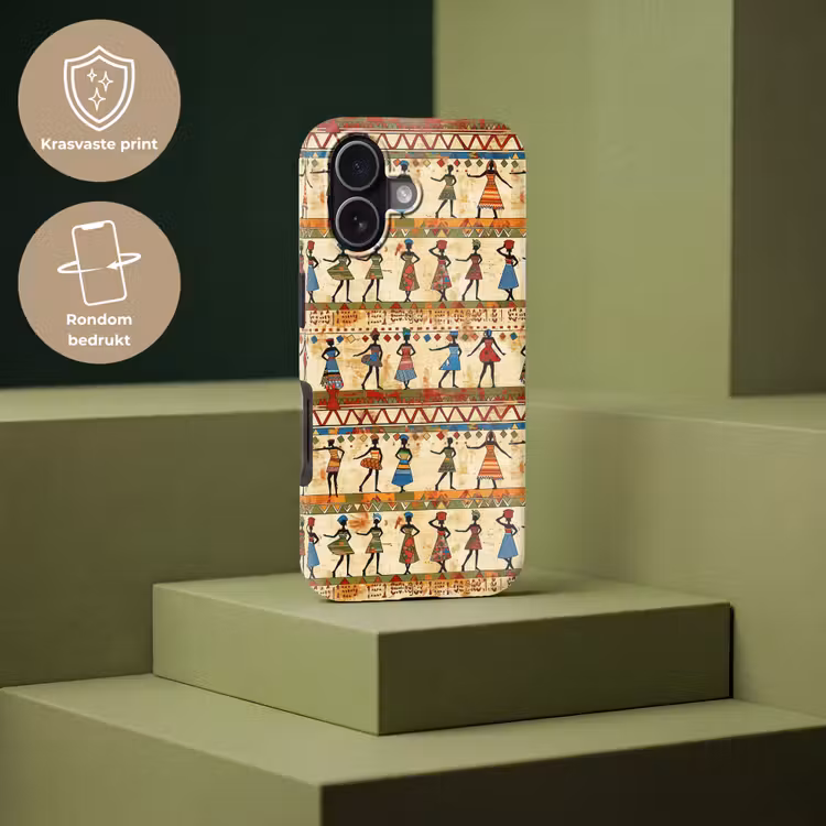Telefoonhoesje Toughcase - Kleurrijk - Afrikaans - Etnisch - Dansende Vrouwen - Patroon — 7
