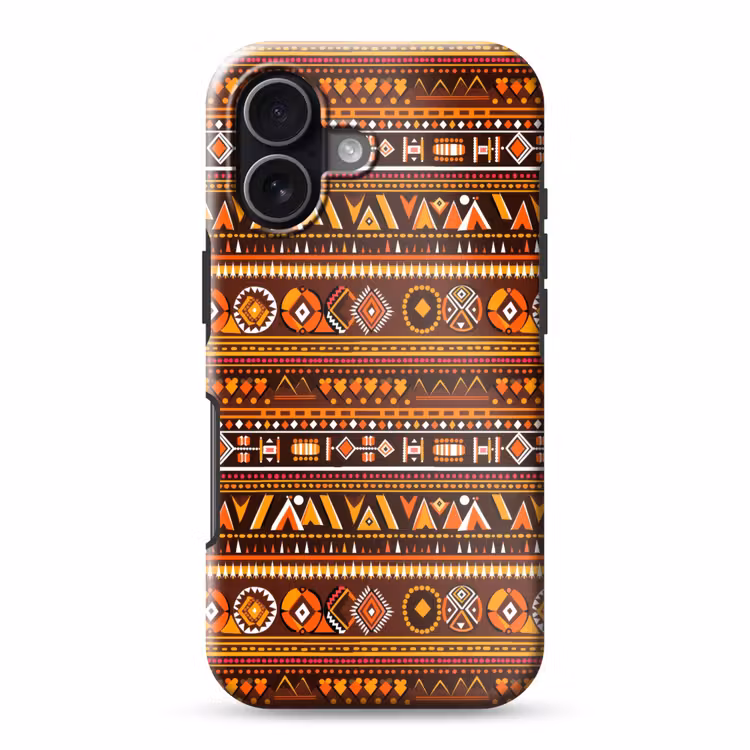 Telefoonhoesje Toughcase - Oranje - Etnisch - Tribaal - Geometrisch - Patroon — 1