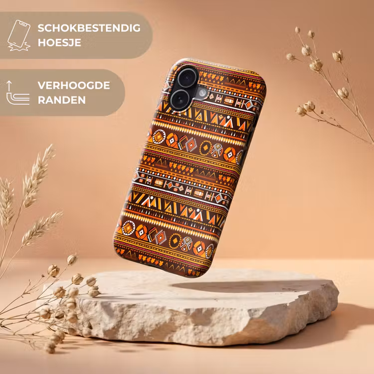 Telefoonhoesje Toughcase - Oranje - Etnisch - Tribaal - Geometrisch - Patroon — 5