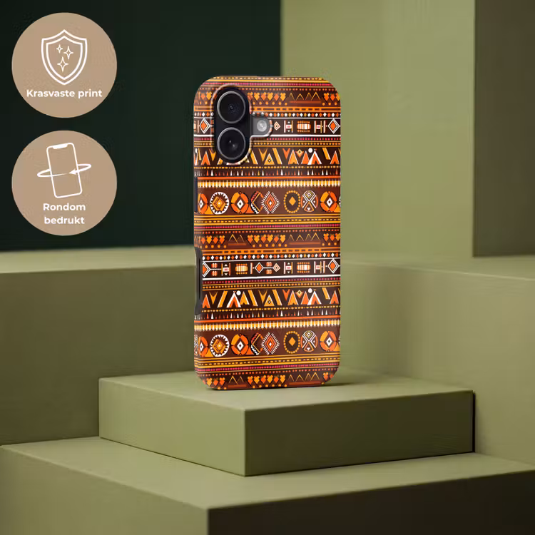 Telefoonhoesje Toughcase - Oranje - Etnisch - Tribaal - Geometrisch - Patroon — 7