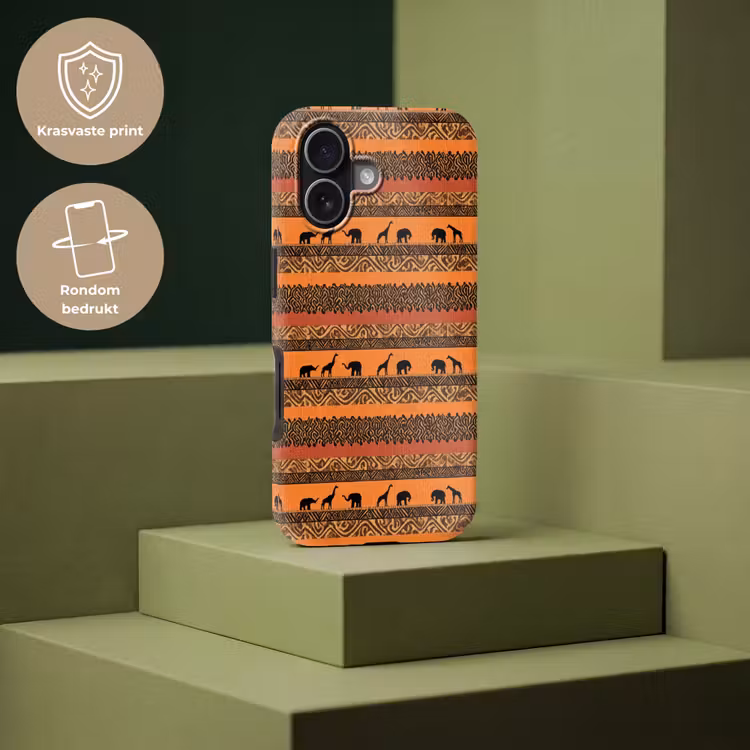 Telefoonhoesje Toughcase - Oranje - Safari - Afrikaans - Dieren - Patroon — 7