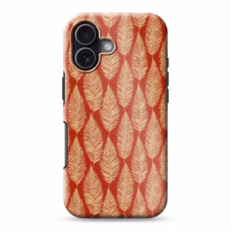 Telefoonhoesje Toughcase - Rood - Botanisch - Varen - Patroon — 1