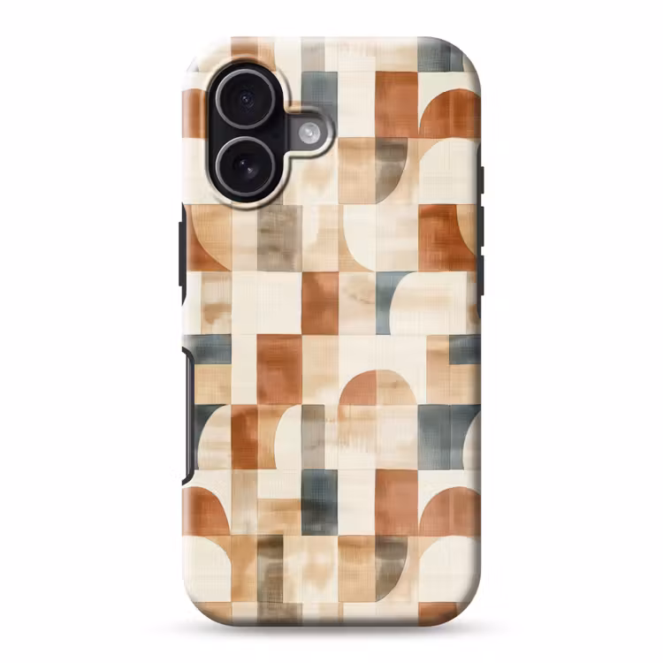 Telefoonhoesje Toughcase - Terracotta - Geometrisch - Aquarel - Textuur — 1