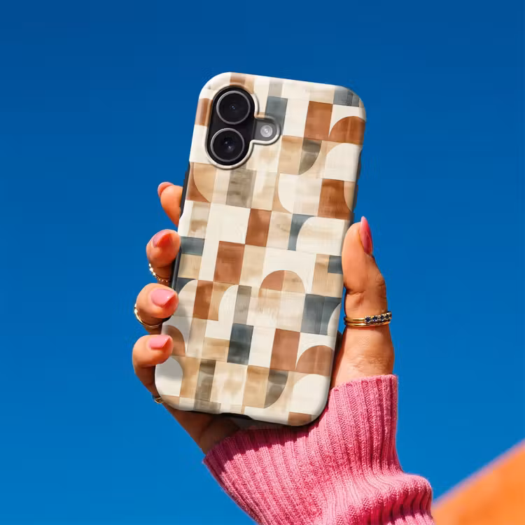 Telefoonhoesje Toughcase - Terracotta - Geometrisch - Aquarel - Textuur — 2