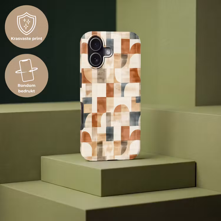 Telefoonhoesje Toughcase - Terracotta - Geometrisch - Aquarel - Textuur — 7