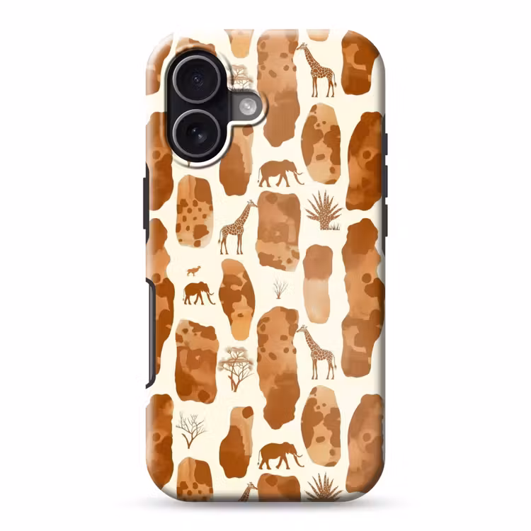Telefoonhoesje Toughcase - Terracotta - Safari - Dieren - Patroon — 1