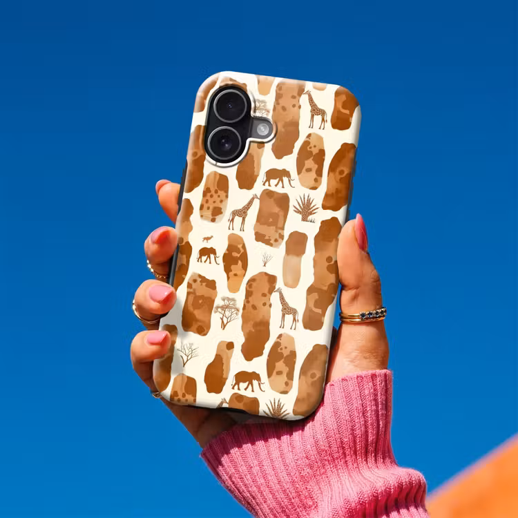Telefoonhoesje Toughcase - Terracotta - Safari - Dieren - Patroon — 2