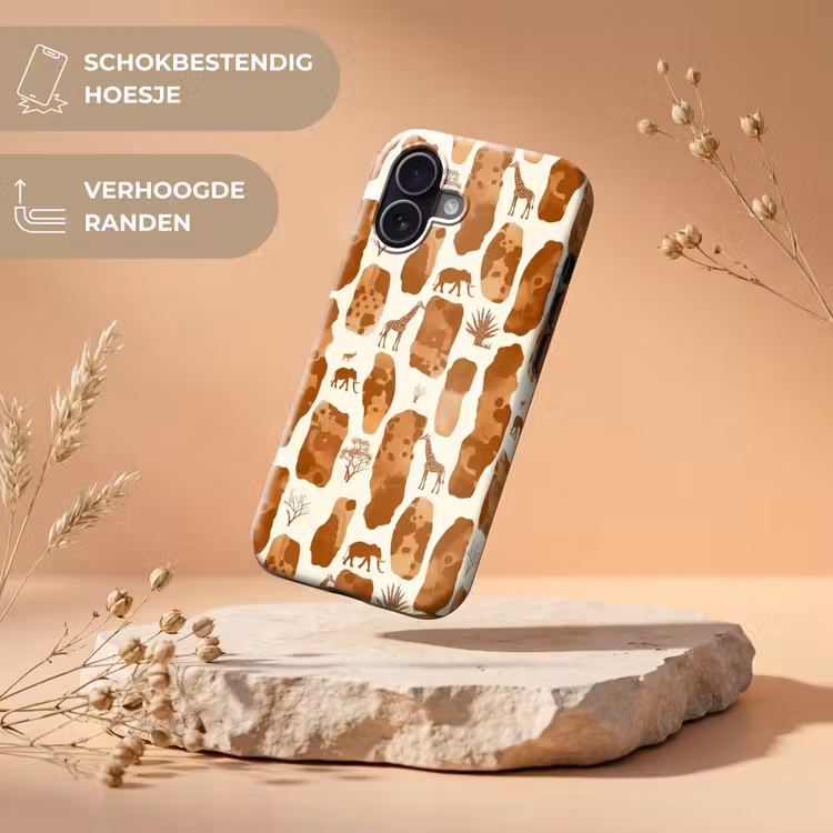 Telefoonhoesje Toughcase - Terracotta - Safari - Dieren - Patroon — 5