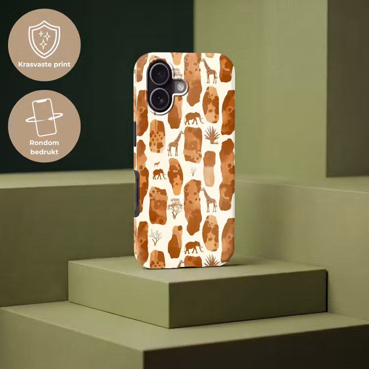 Telefoonhoesje Toughcase - Terracotta - Safari - Dieren - Patroon — 7