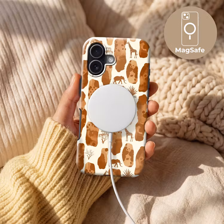 Telefoonhoesje Toughcase - Terracotta - Safari - Dieren - Patroon — 8