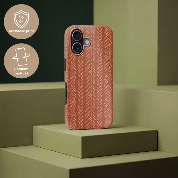 Telefoonhoesje Toughcase - Terracotta - Visgraat - Ambachtelijk - Patroon — 7