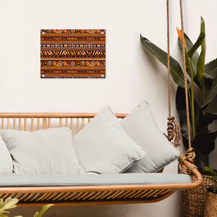 Tuinposter - Oranje - Etnisch - Tribaal - Geometrisch - Patroon — 5