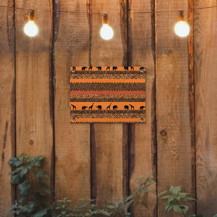 Tuinposter - Oranje - Safari - Afrikaans - Dieren - Patroon — 2