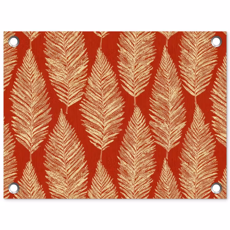 Tuinposter - Rood - Botanisch - Varen - Patroon — 1