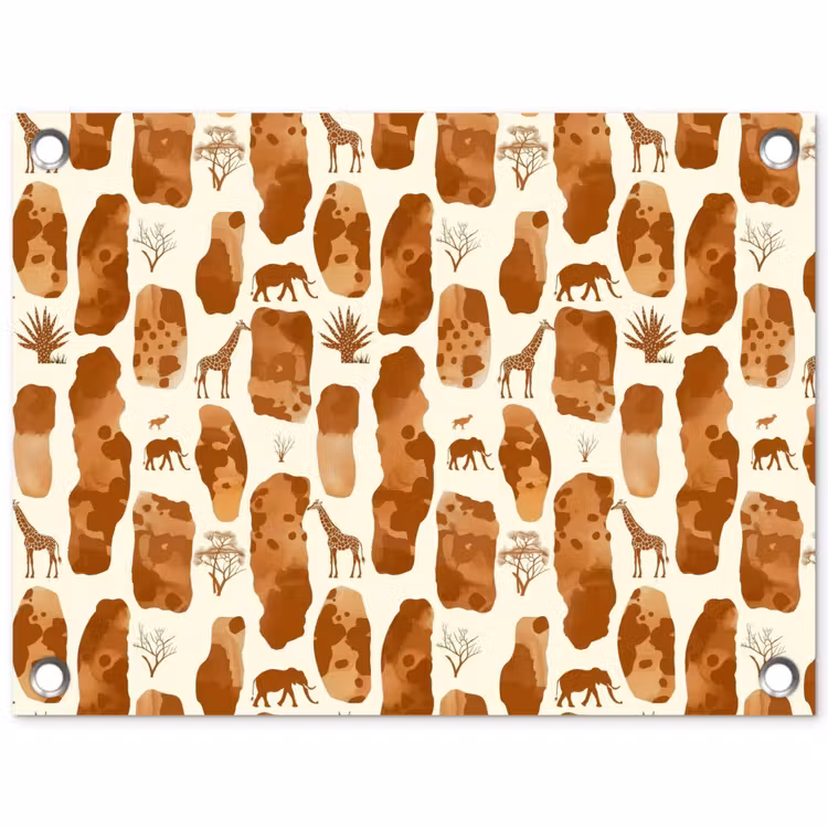 Tuinposter - Terracotta - Safari - Dieren - Patroon — 1