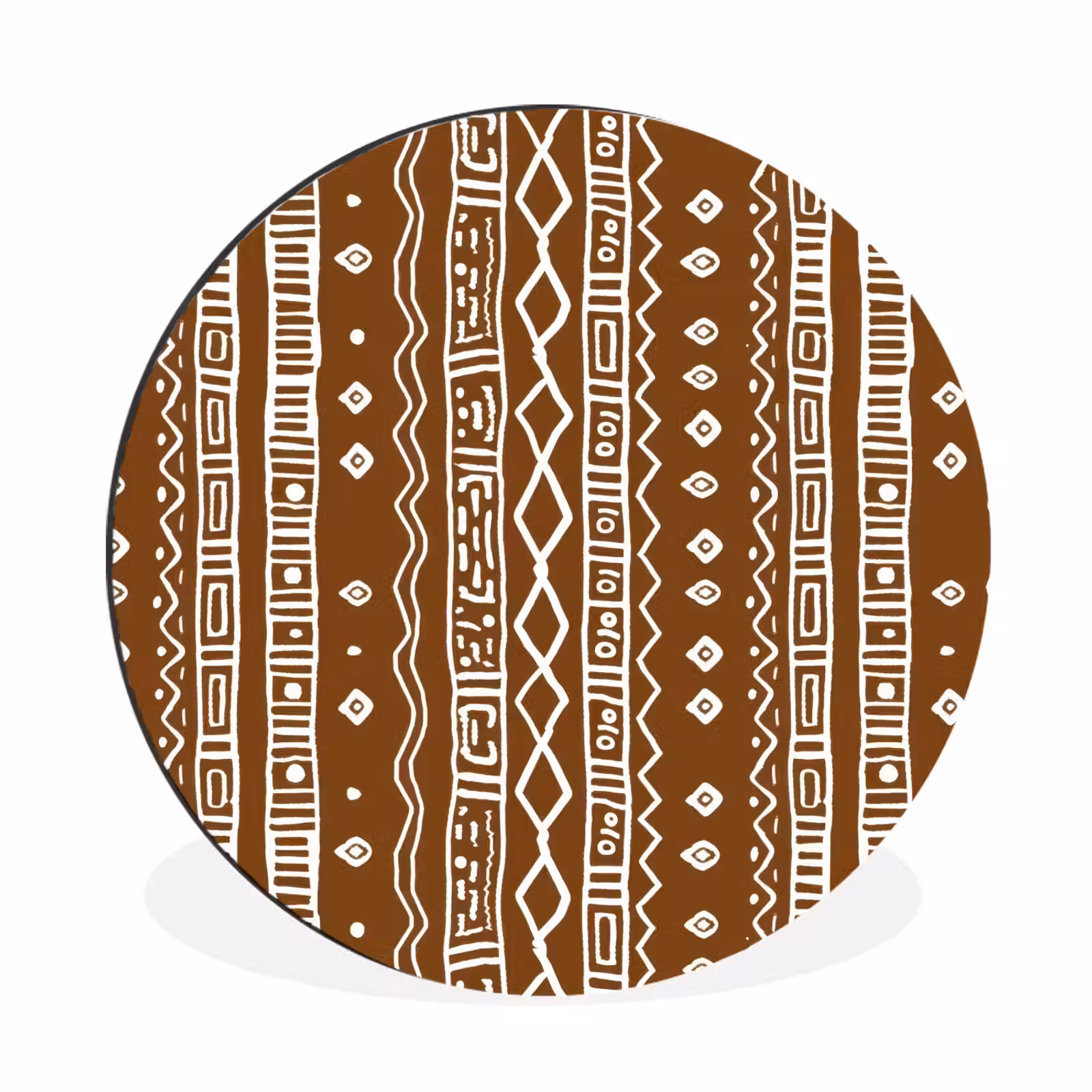 Muurcirkel aluminium - Chocoladebruin - Etnisch - Tribaal - Patroon — 1